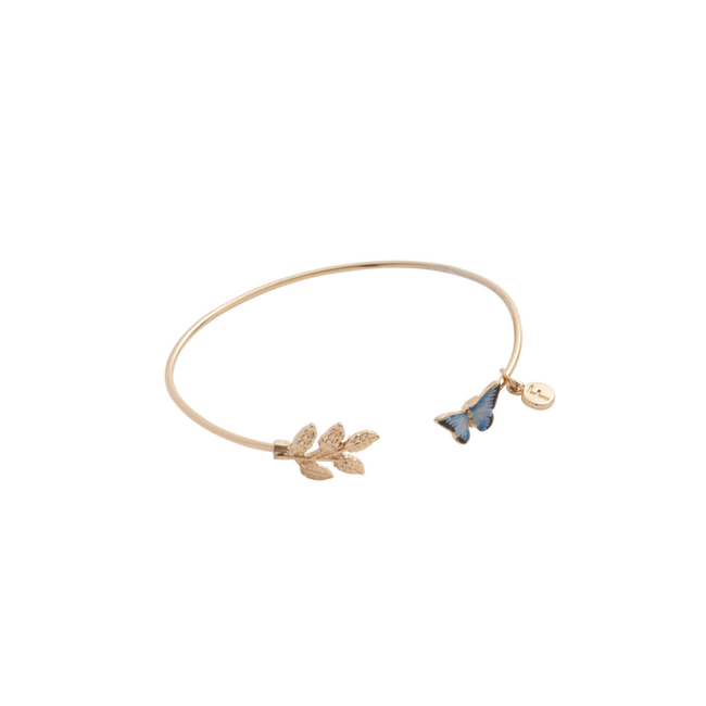 Fable England Enamel Blue Butterfly Bangle