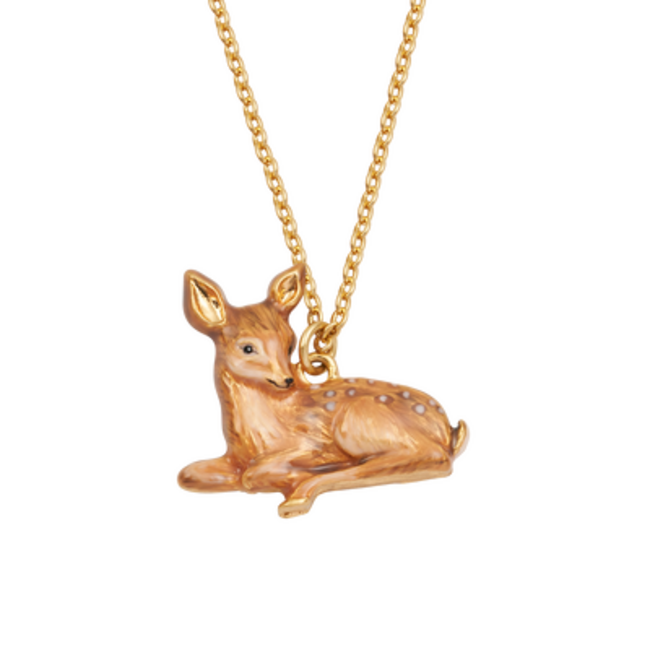 Fable England Resting Fawn Gold Chain Necklace