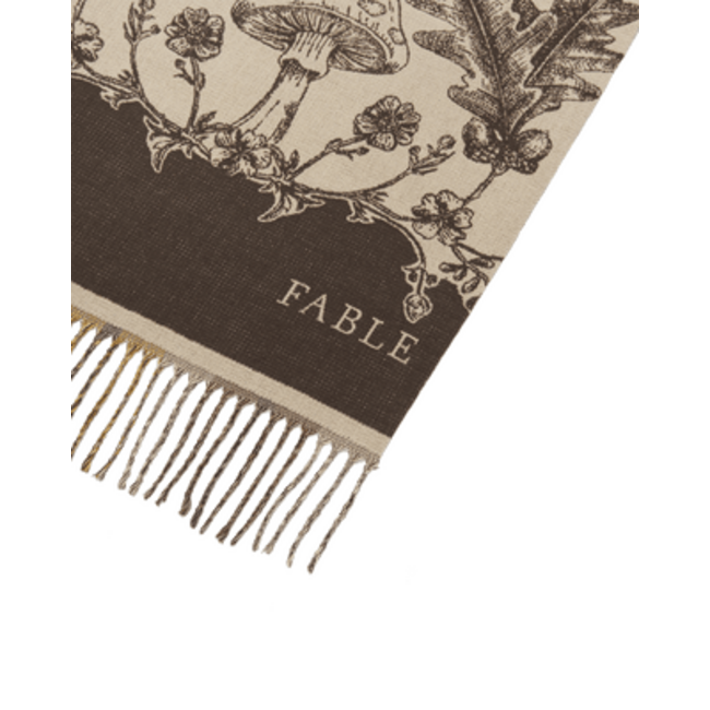Fable England Woodland Tales Taupe Jacquard Scarf
