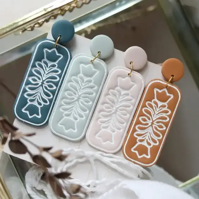 Petal & Posy Rosemaling Scandinavian Style Earrings - Fresco