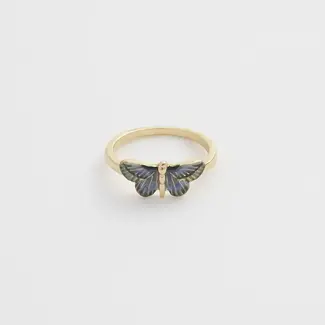 Fable England Deco Butterfly Blue Ring
