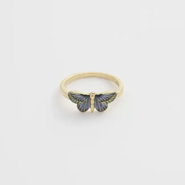 Fable England Deco Butterfly Blue Ring
