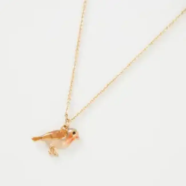 Fable England Enamel Robin Necklace