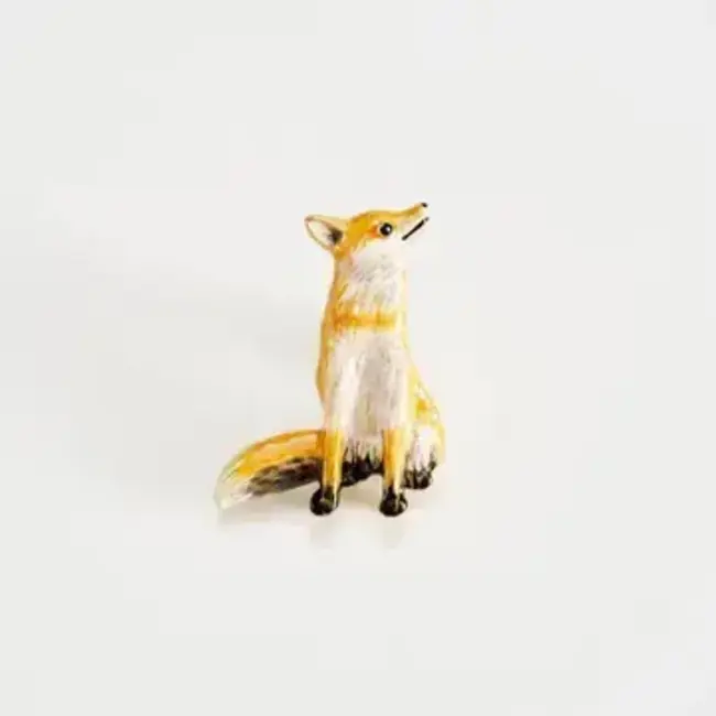 Fable England Enamel Fox Brooch