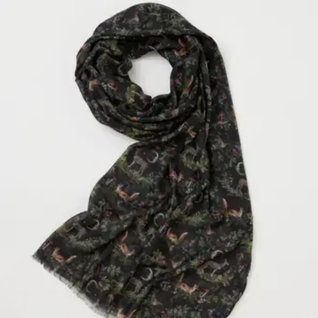 Fable England A Night's Tale Woodland Lightweight Scarf Midnight