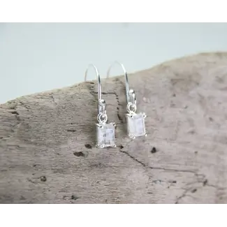 Heart + Lotus Radiance  Earrings in  Rainbow  Moonstone +  Sterling Silver