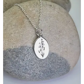 Heart + Lotus May Birth Flower Necklace in Lily + Sterling Silver