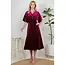 Golden Moon Star Velvet Wrap Midi Dress - Burgundy