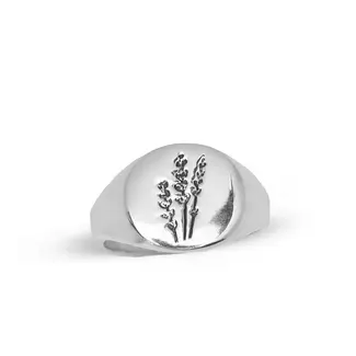 Heart + Lotus Wildflower Ring in Sterling Silver