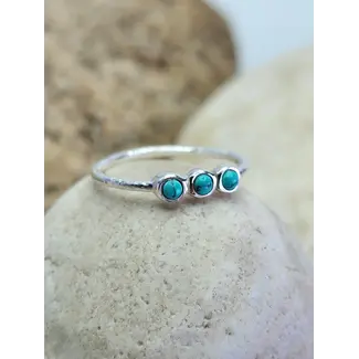 Heart + Lotus Unity Ring in Turquoise +  Sterling Silver