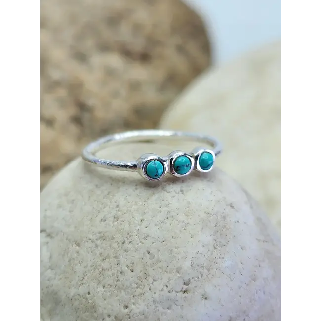 Heart + Lotus Unity Ring in Turquoise +  Sterling Silver