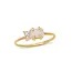 Heart + Lotus Gold Inner Light Ring-Rose Quartz & CZ