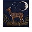 Fable England Deer & Moon Embroidered Pouch Blueberry Velvet
