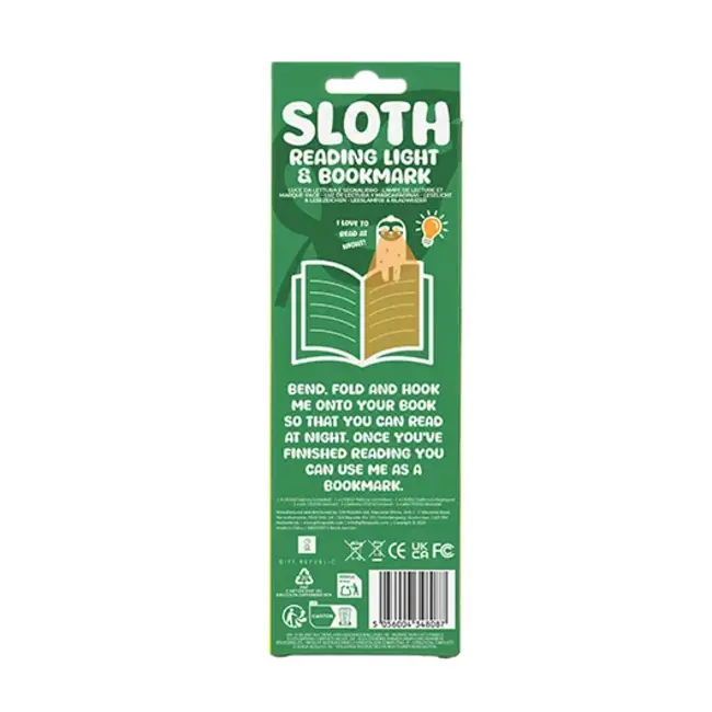 Sloth Reading Light and Bookmark