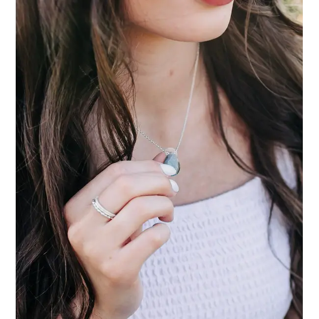 Heart + Lotus Mind Body Spirit Ring Set in Sterling Silver