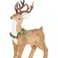 Brown Reindeer Small Figurine with Wreath Collar