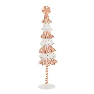 Large White/Green Candy-Ribbon Tree Display