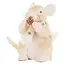 Brown/White Mouse Figurine with Scarf
