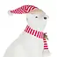 White Polar Bear Figurine with Peppermint Hat And Scarf