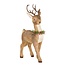 Brown Reindeer Large Figurine with Wreath Collar
