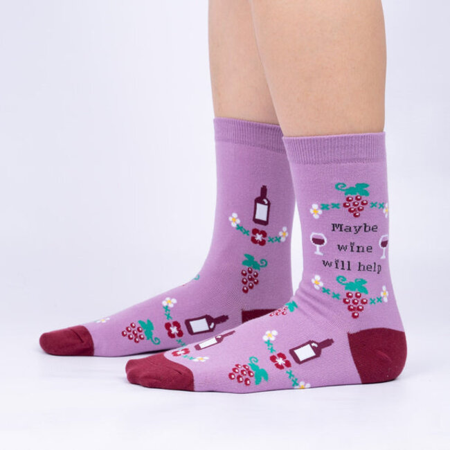 Sock it to me Ladies Socks - Maybe Wine Will Help