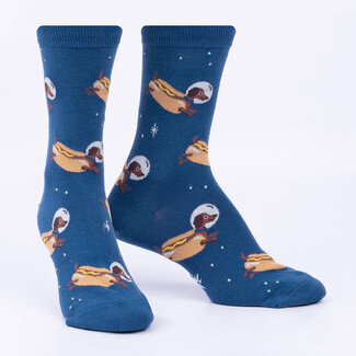 Sock it to me Ladies Socks - Weiner Dogs, In  Space!