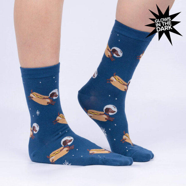 Sock it to me Ladies Socks - Weiner Dogs, In  Space!
