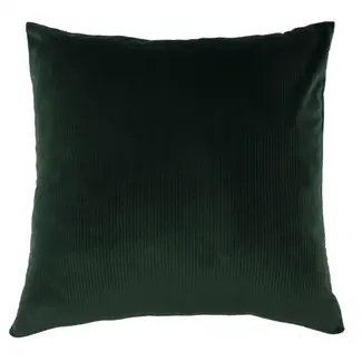 Aurora Ribbed Velvet Cushion Emerald Green