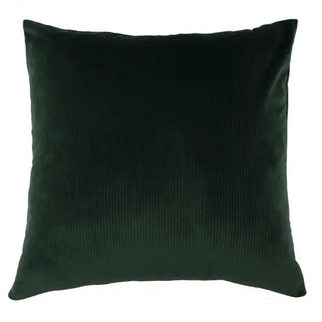 Aurora Ribbed Velvet Cushion Emerald Green