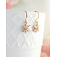 A Pocket of Posies Little Snowflake  Earrings - Glossy Gold and Sparkling Glass