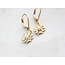 A Pocket of Posies Little Daisy Earrings - Glossy Gold and Opal Glass
