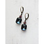 A Pocket of Posies Drop Earrings - Vintage Navy Glass