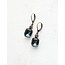 A Pocket of Posies Drop Earrings - Vintage Navy Glass