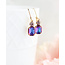 A Pocket of Posies Small Drop Earrings - Amethyst & Dark Aurora Purple Pink