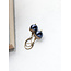A Pocket of Posies Acorn Earrings Antiqued Brass in Midnight Blue
