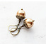 A Pocket of Posies Pearl Acorn Earrings - Antiqued Brass in Bright Gold