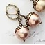 A Pocket of Posies Pearl Acorn Earrings - Antiqued Brass in Rose Gold