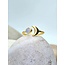 Heart + Lotus Sun + Moonstone Ring in Gold