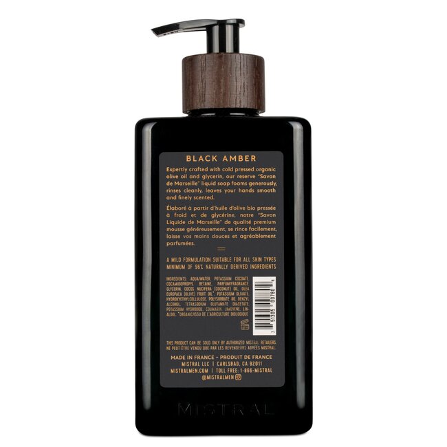 Mistral Mistral Men's Liquid Hand Soap 19.9 fl oz - Black Amber