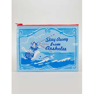 Blue Q Stay Away Assholes Zipper Pouch