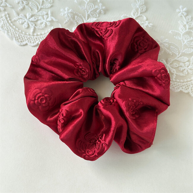 E&S Accessories Embossed Floral Scrunchie (more colours)