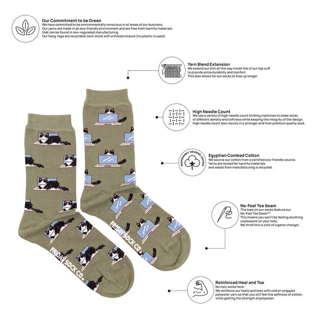 Friday Sock Co. Women's Fluffy Cat Socks