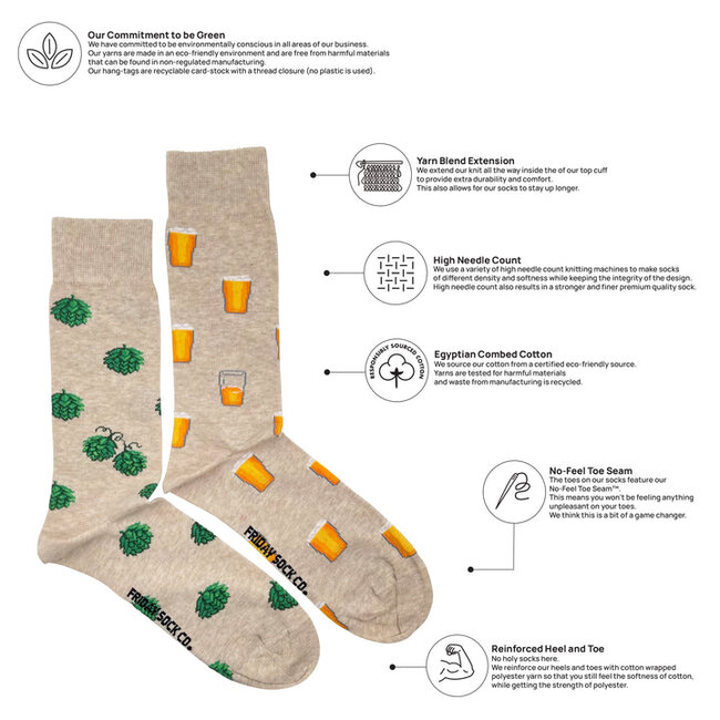 Friday Sock Co. Men’s Beer & Hops Socks