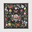 Fable England Alice Garden Black Narrative Square Scarf