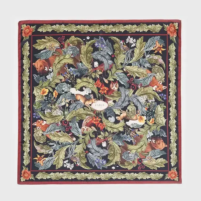 Fable England Winter Solstice Tales Green Square Scarf