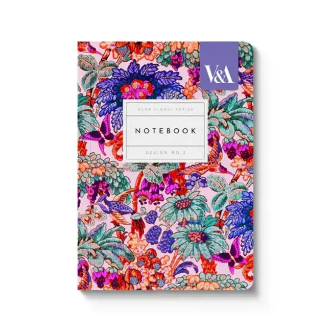 Neon Floral Coral Jungle Premium Notebook