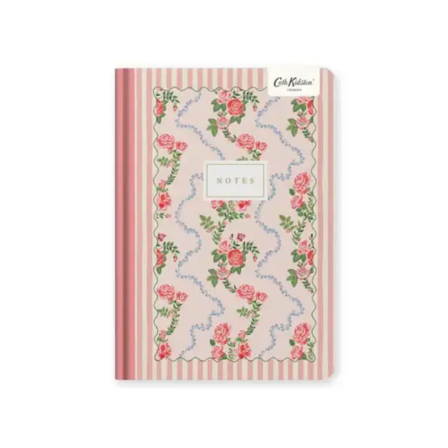 Rose Flutter Stripe Premium Hardback Notebook