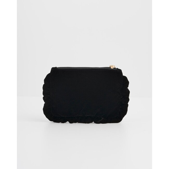 Fable England Aurora Embroidered Black Medium Pouch