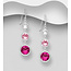 Sterling Sterling Drop Earrings with Three Austrian Crystals (more colours)