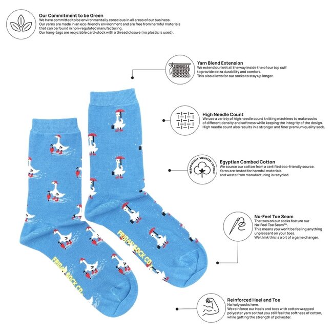 Friday Sock Co. Women's Goose in Rain Socks
